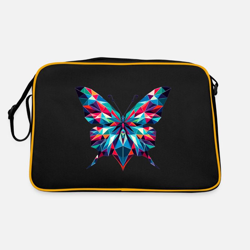 Butterfly in polygon illustration Retro Bag