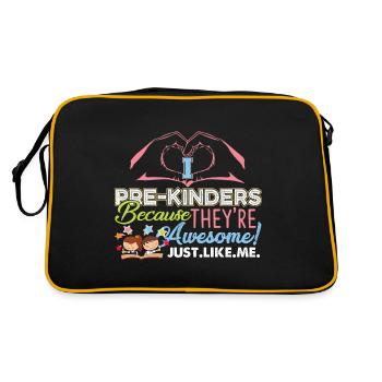 Pre K Teacher Pre Kinders Awesome Like Me - Retro Bag - black/gold - Back