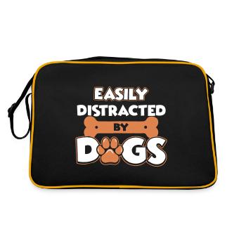 Easily Distracted by Dogs - Retro Bag - black/gold - Back