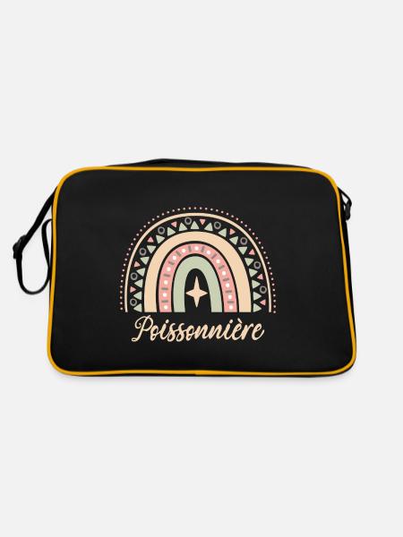 Cadeau Poissonnière. Boho Rainbow poissonnière. - Sac Retro - noir/or - Dos