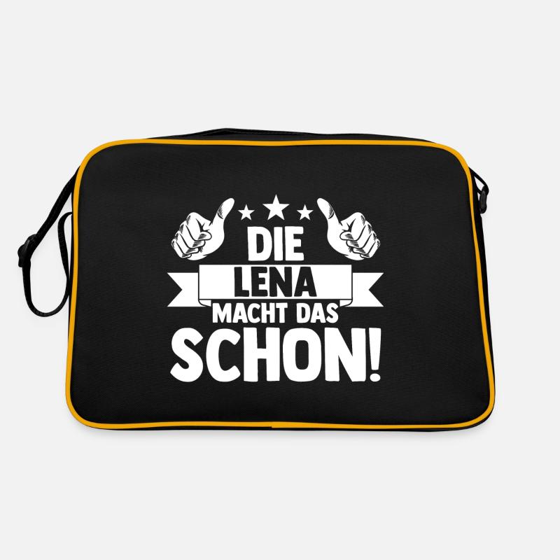 Lena - Retro Tasche - Schwarz/Gold
