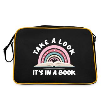 Books Book Reading Bookworm Bookworm Bookaholic - Retro Bag - black/gold - Back