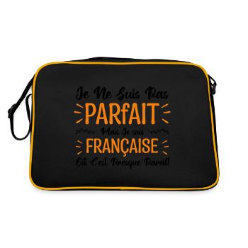 cadeau pour une française, Je suis française. - Sac Retro - noir/or - Dos
