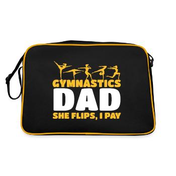 Soutien des pères de gymnastique avec fierté - Sac Retro - noir/or - Dos