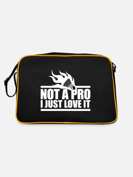I Just Love Badminton - Retro Bag - black/gold - Back