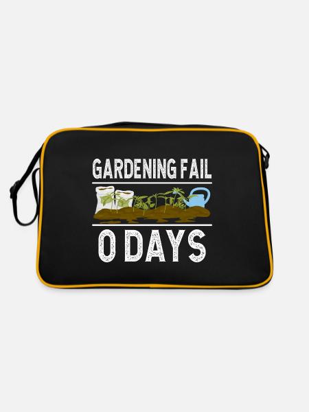 Gardening Fail Plant Lover 0 Days Gardener - Retro Bag - black/gold - Back