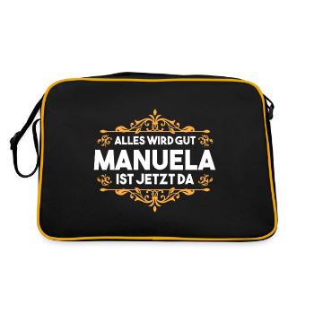 Manuela - Retro Tasche - Schwarz/Gold - Hinten