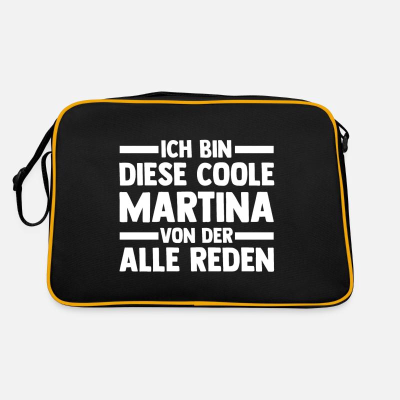 Martina - Retro Tasche - Schwarz/Gold