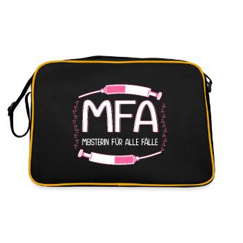 Arzthelferin Meisterin MFA - Retro Tasche - Schwarz/Gold - Hinten