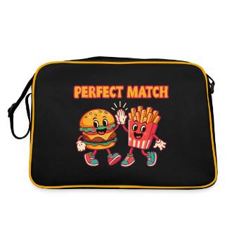 Paire Amusante Burger Et Frites Match Parfait - Sac Retro - noir/or - Dos