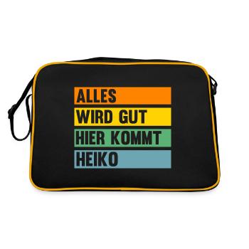 Heiko - Retro Tasche - Schwarz/Gold - Hinten