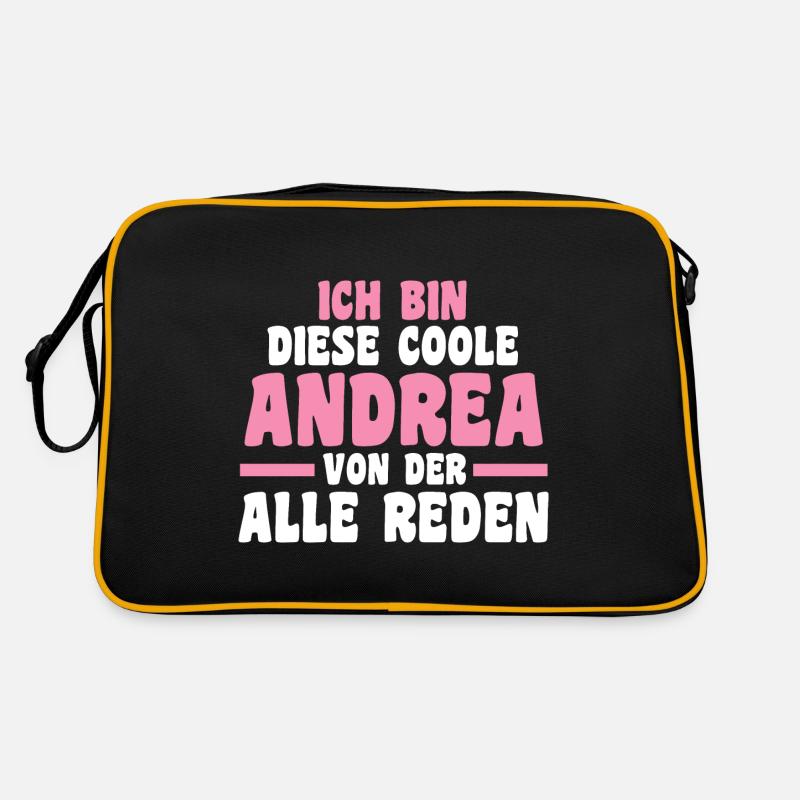 Andrea - Retro Tasche - Schwarz/Gold