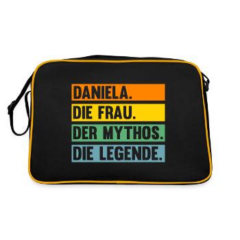 Daniela - Retro Tasche - Schwarz/Gold - Hinten