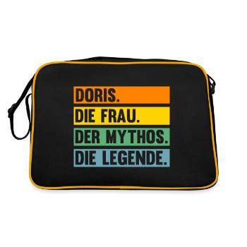 Doris - Retro Tasche - Schwarz/Gold - Hinten