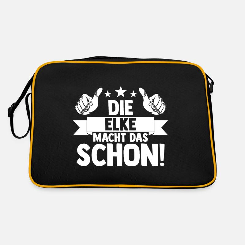 Elke - Retro Tasche - Schwarz/Gold