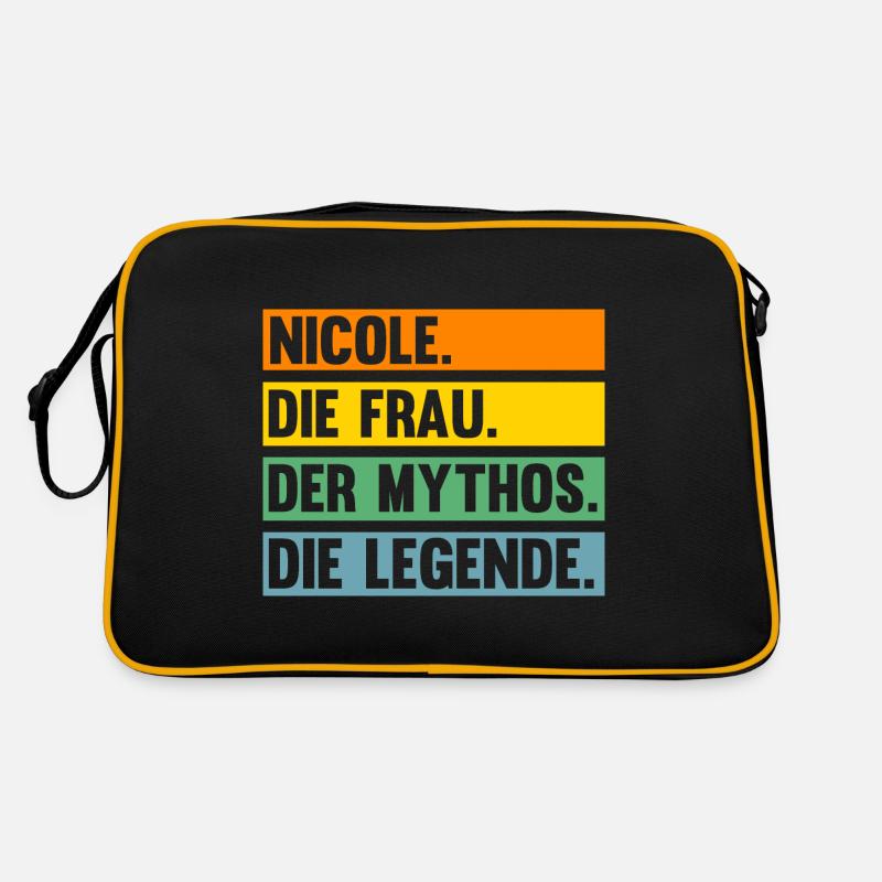 Nicole - Retro Tasche - Schwarz/Gold