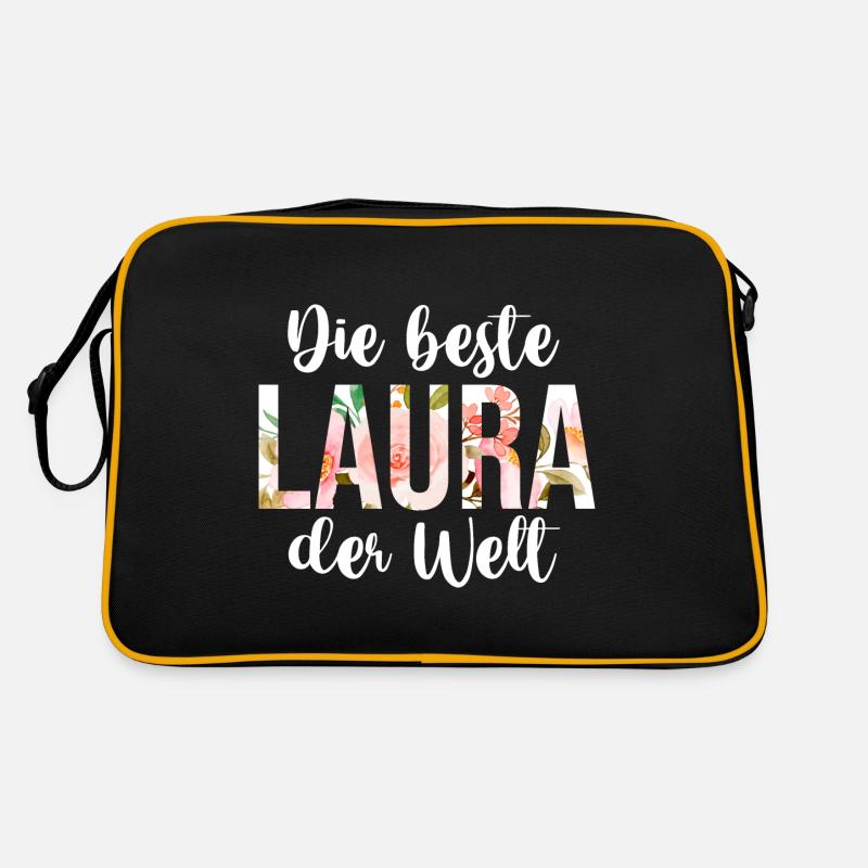 Laura - Retro Tasche - Schwarz/Gold