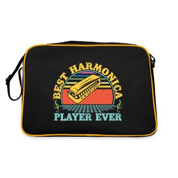 Harmonica drôle Meilleur joueur d’harmonica de tous les temps - Sac Retro - noir/or - Dos