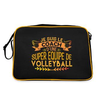 Cadeau coach Volleyball coach | Coach Volleyball - Sac Retro - noir/or - Dos