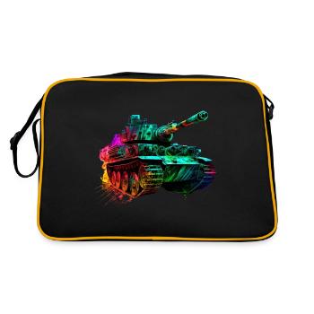 cool main battle tank: power and strength in neon - Retro Bag - black/gold - Back