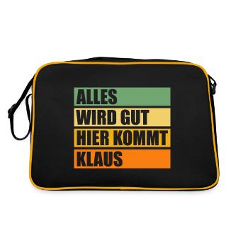 Klaus - Retro Tasche - Schwarz/Gold - Hinten