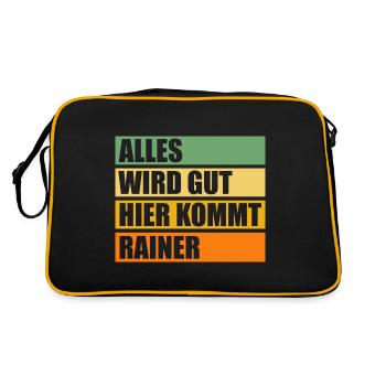 Rainer - Retro Tasche - Schwarz/Gold - Hinten