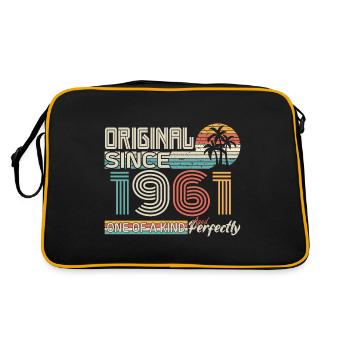 1961 birthday 1961 born in 1961 anniversary - Retro Bag - black/gold - Back