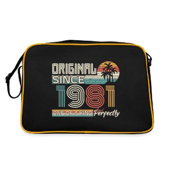 1981 birthday 1981 born in 1981 anniversary - Retro Bag - black/gold - Back