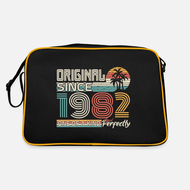 1982 anniversaire 1982 né en 1982 anniversaire - Sac Retro - noir/or