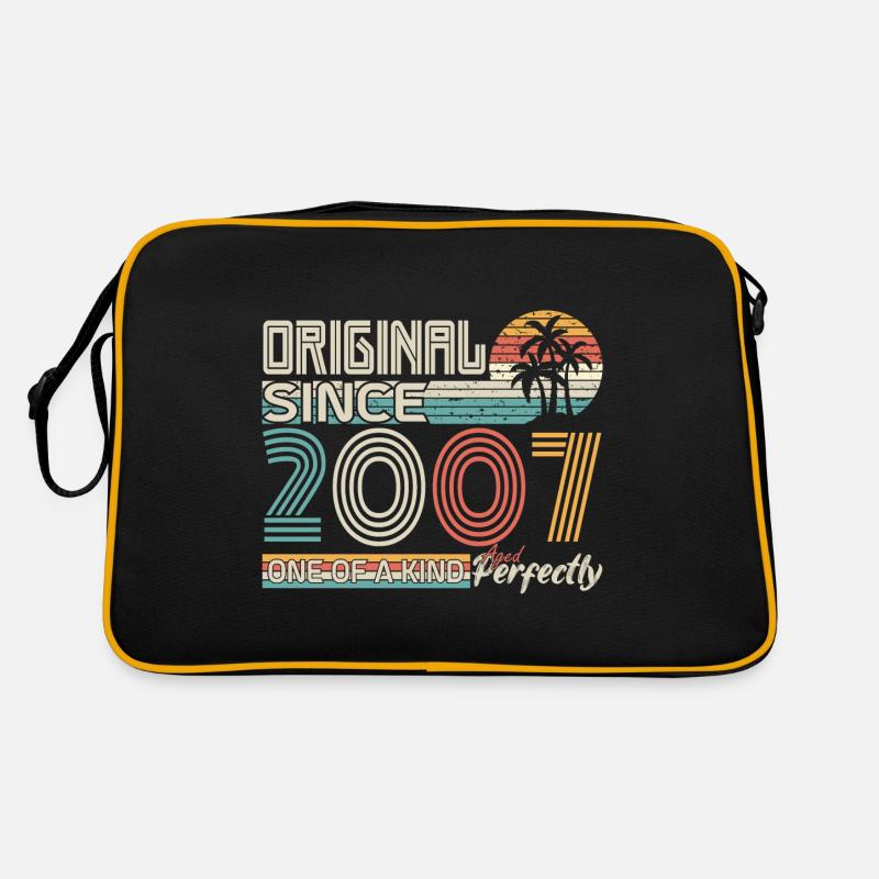 2007 Jubiläum 2007 geboren 2007 Jubiläum - Retro Tasche - Schwarz/Gold