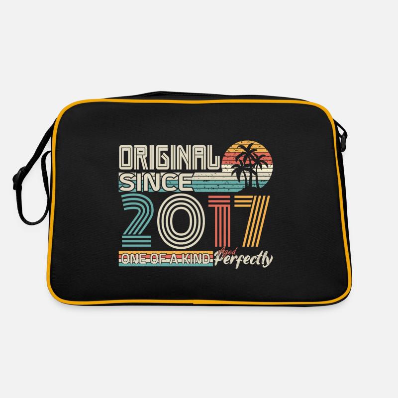 2017 Jubiläum 2017 geboren 2017 Jubiläum - Retro Tasche - Schwarz/Gold