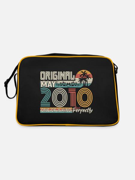 Mai 2010 anniversaire May 2010 cadeau 2010 - Sac Retro - noir/or - Dos