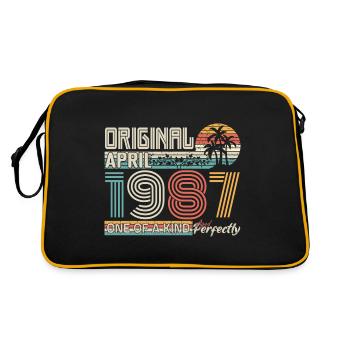Avril 1987 anniversaire April 1987 cadeau 1987 - Sac Retro - noir/or - Dos