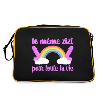 EVJF Accessoire Zizi Enterrement Vie Jeune Fille - Sac Retro - noir/or - Dos