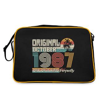 Octobre 1987 anniversaire October 1987 cadeau 1987 - Sac Retro - noir/or - Dos