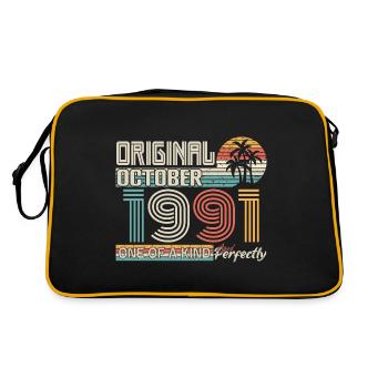 Octobre 1991 anniversaire October 1991 cadeau 1991 - Sac Retro - noir/or - Dos