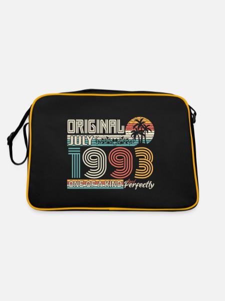 Juli 1993 Geburtstag Juli 1993 Geschenk - Retro Tasche - Schwarz/Gold - Hinten