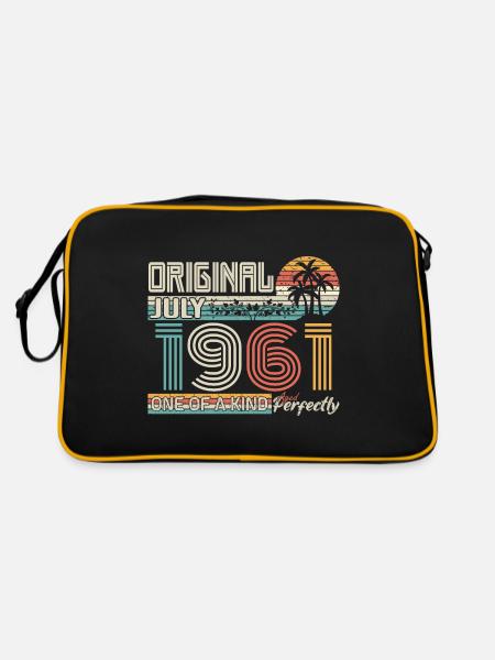 July 1961 Birthday July 1961 Gift - Retro Bag - black/gold - Back