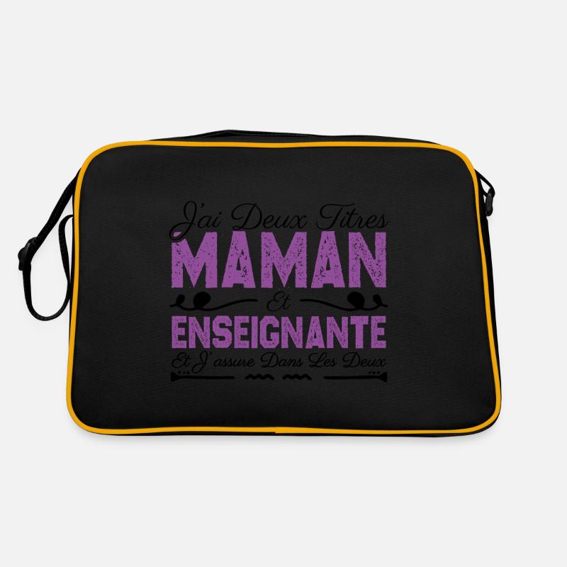 J'ai deux titres maman et Enseignante.Cadeau Maman Sac Retro
