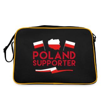 fan de poland supporter. Supporter de Pologne. - Sac Retro - noir/or - Dos