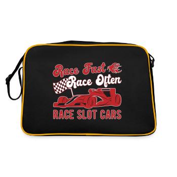 Course, course rapide, course souvent de voitures de course - Sac Retro - noir/or - Dos