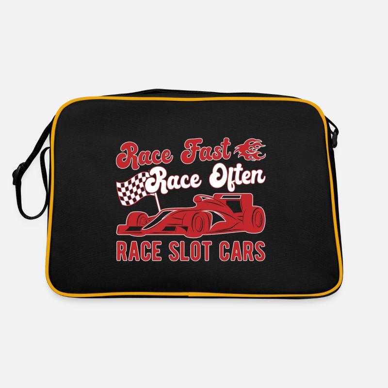 Course, course rapide, course souvent de voitures de course Sac Retro