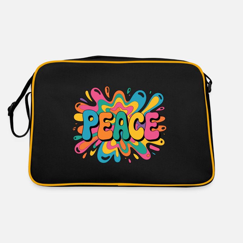 Peace 1960s psychedelic pop-art design Retro Tasche