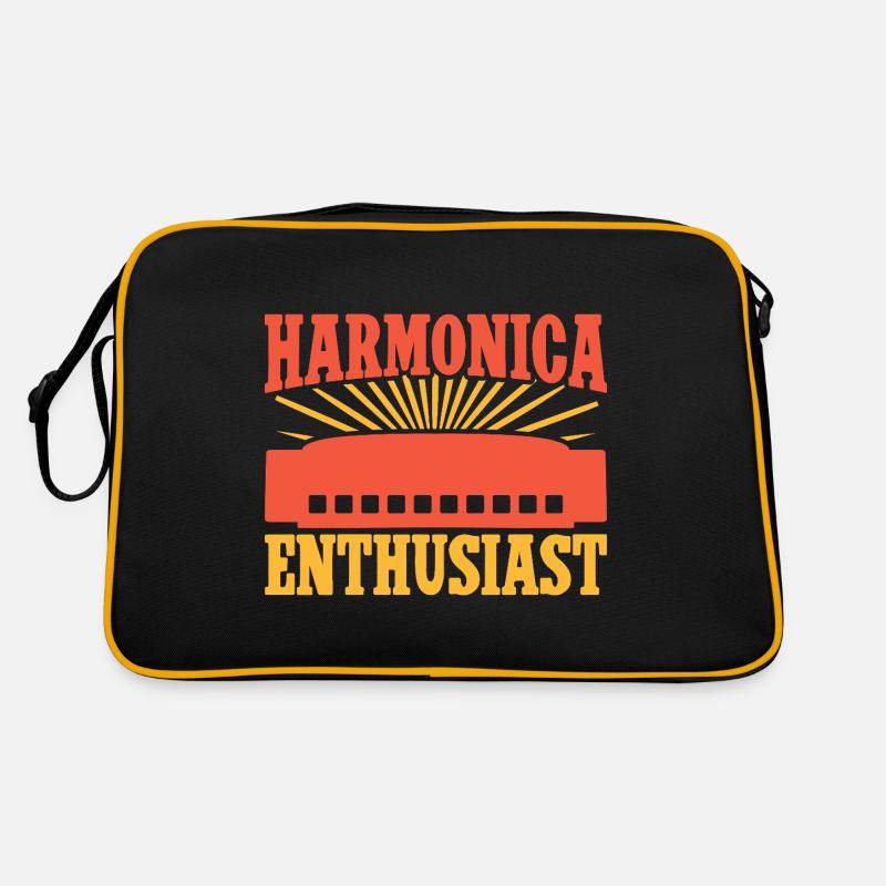 Funny Harmonica Player Enthusiast Harmonica Retro Tasche