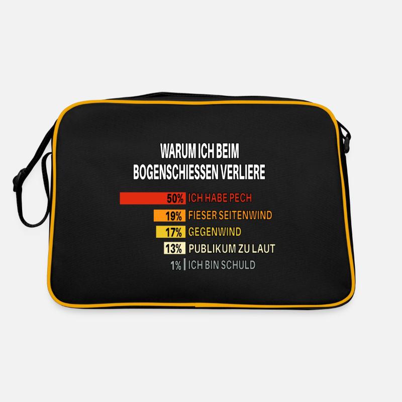 Warum ich beim Bogenschießen verliere – Chart - Retro Tasche - Schwarz/Gold