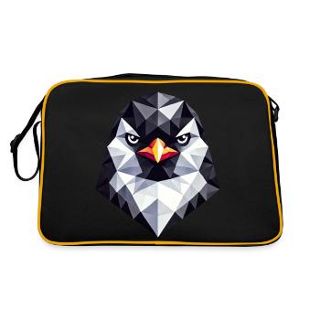 Pingouin style géométrique portrait têtu - Sac Retro - noir/or - Dos
