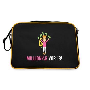 Millionaire before 18! - Retro Bag - black/gold - Back