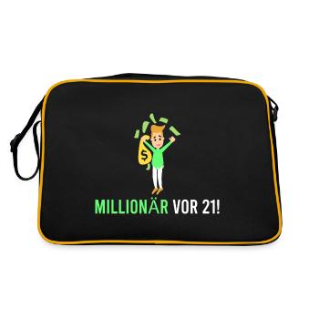 Millionaire in front of 21! - Retro Bag - black/gold - Back
