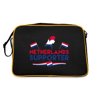 Fan von Netherland Supporter. Supporter aus Niederlande - Retro Tasche - Schwarz/Gold - Hinten