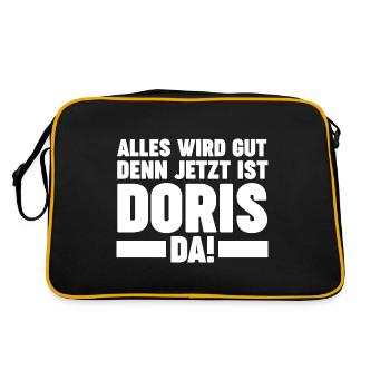 Doris - Retro Tasche - Schwarz/Gold - Hinten